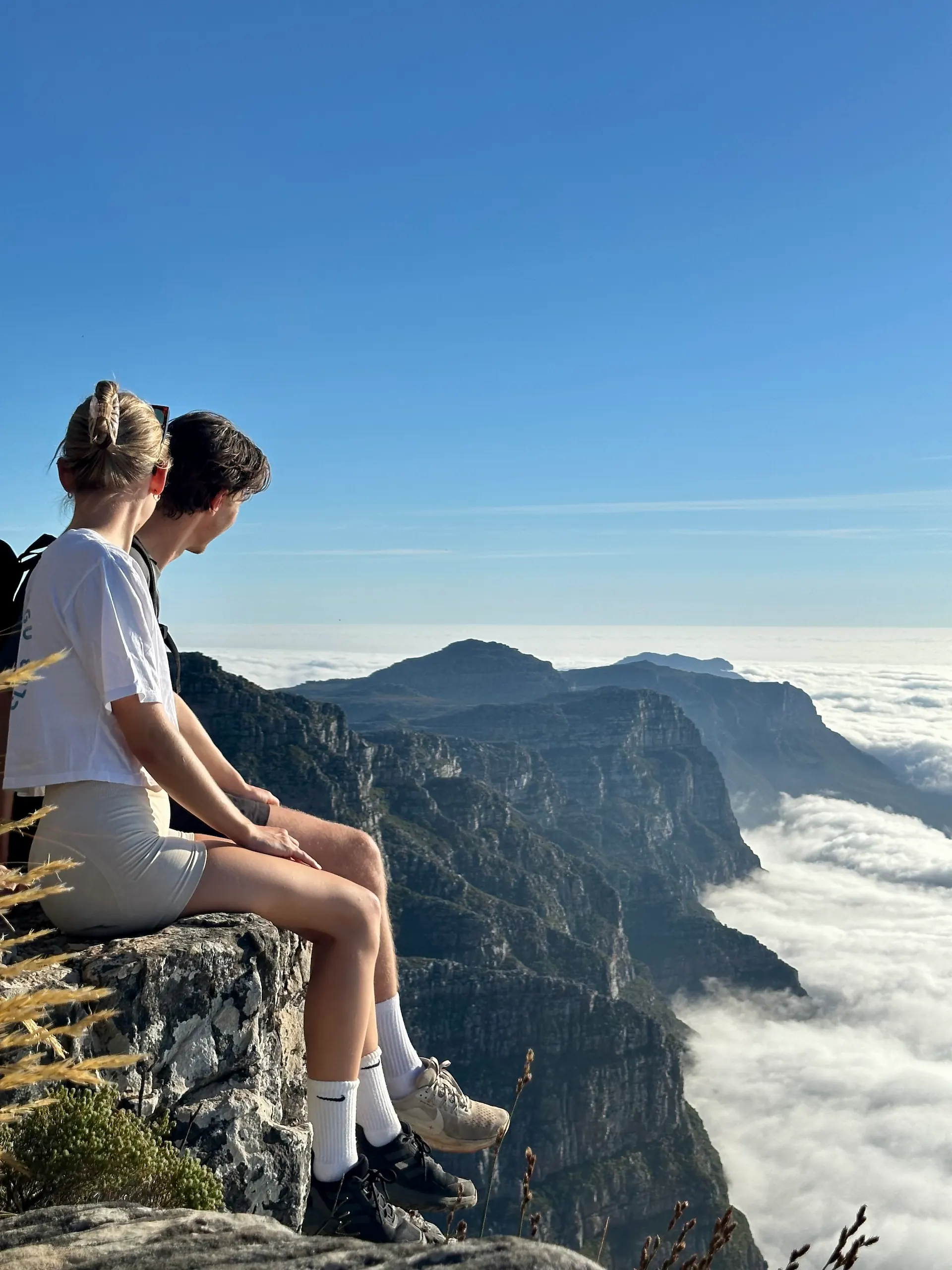 View from Table Mountain in Cape Town while hiking the India Venster Trail.